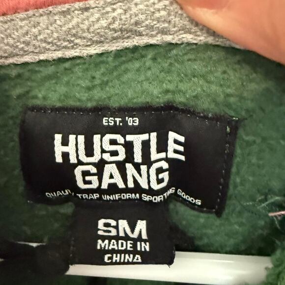 Hustle Gang hoodie embroidered green white bear Small - Picture 6 of 8
